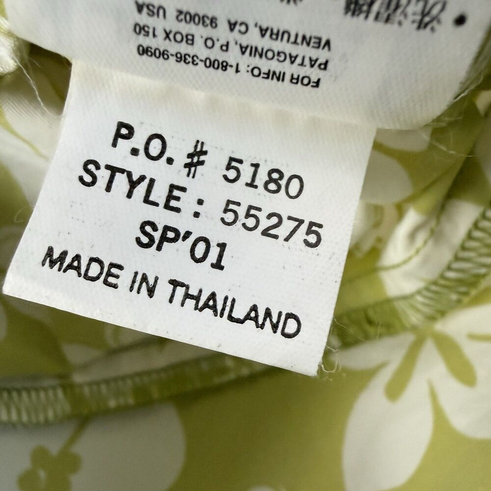 Vintage Patagonia Pataloha Capri Pants Women 12 Green Hawaiian Floral Outdoor - Picture 7 of 12